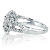 2.25ct Princess Diamond Engagement Ring Dual Halo Split Band 14k White Gold Over