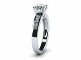 1.6ct Princess Diamond Channel Set Solitaire Engagement Ring 14k White Gold Over