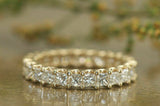 5.5ct Princess Cut DVVS1 Diamond Full Eternity Wedding Band 14K Yellow Gold Over