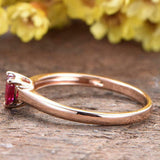 1ct Heart Cut Pink Ruby Engagement Ring Solitaire Women 18k Yellow Gold Finish