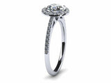 1.3ct Round Cut Diamond Accent Halo Solitaire Engagement Ring 14k Gold Finish