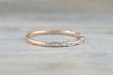 0.5ct Round Cut Diamond Wedding Band 14k Dual Gold Finish Thin Minimalist Petite