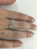 2ct Round Cut Diamond Engagement Ring Leaf Accent Cocktail 14k White Gold Finish