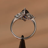 1.4ct Marquise Cut Blue Sapphire Fancy Design Engagement Ring 14k WhiteGold Over