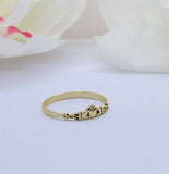 Celtic Petite Dainty Claddagh Ring Band 14k Yellow Gold Finish