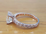 2.3ct Princess Cut Diamond Accent Women Engagement Ring 14k White Gold Finish