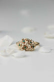 0.5ct Round Cut Green Emerald Engagement Ring Floral Bouquet 14k YellowGold Over