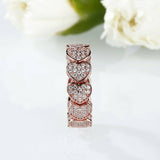 6Ct Round Cut DVVS1 Diamond Heart Love Eternity Wedding Band 14K Rose Gold Over