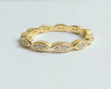 1ct Wedding Band Round Cut Diamond Full Eternity Stackable 14k YellowGold Finish