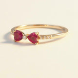 1.2ct Heart Cut Pink Ruby Bow Shape Love Gift Engagement Ring 14k Rose Gold Over