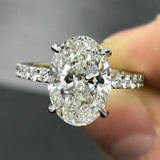 2Ct Oval Cut Diamond Elegant Solitaire Engagement Ring 14K White Gold Finish