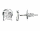 0.3ct Round Cut VVS1D Diamond Kite Cluster Stud Earrings 14k White Gold Finish