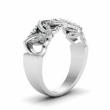 1ct Round Cut Diamond Interweaved Heart Wedding Ring Band 14k White Gold Finish