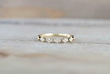 1.2ct Round Cut Diamond Wedding Band Thin Minimalist Petite 14k Yellow Gold Over