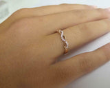 0.7ct Wedding Ring Band Round Cut Diamond Infinity Design 14k Rose Gold Finish