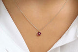 0.7ct Marquise Cut Pink Ruby Solitaire Cluster Pendant Chain 14k YellowGold Over