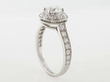 2ct Round Cut Diamond Halo Engagement Ring 14k White Gold Over with Round Accent