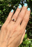 1.3ct Engagement Ring Pear Cut Red Garnet Three Stone 14k Yellow Gold Finish