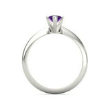 1Ct Marquise Cut Purple Amethyst Solitaire Engagement Ring 14K White Gold Finish