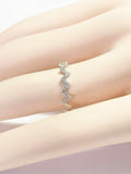 2Ct Round Cut Diamond Zig Zag Petite Stackable Wedding Band 14K White Gold Over