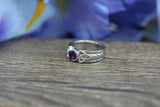 0.5ct Round Cut Purple Amethyst Celtic Trinity Knot Ring 14k White Gold Finish