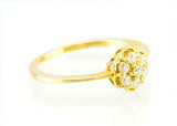 Floral Minimalist Engagement Ring 1.5ct Round Cut Diamond 14k Yellow Gold Finish