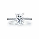 1.4ct Radiant Cut Diamond Engagement Ring Solitaire Women 14k White Gold Finish