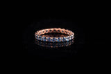 2ct Wedding Band Round Cut London Blue Topaz Full Eternity 14k Rose Gold Finish