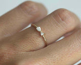 1ct Pear Trillion Cut Diamond Engagement Ring 14k YellowGold Over Two Stone Fish