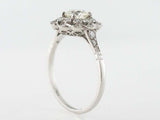 2ct Round Cut Diamond Engagement Ring Milgrain Vintage Halo 14k WhiteGold Finish