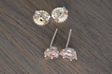 0.5ct Oval Cut Champagne Morganite Classic Stud Earring 14k Rose Gold Finish