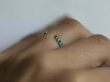 1ct Round Cut Green Emerald Engagement Ring 14k White Gold Finish Open Stackable