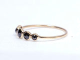 1ct Round Cut Black Diamond Five Stone Minimalist Band 14k Yellow Gold Finish