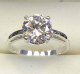 1.6ct Engagement Ring Round Cut Diamond Solitaire Women 14k White Gold Finish