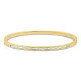 0.65ct Baguette Cut Diamond Stylish Row Bangle Bracelet 14K Yellow Gold Finish