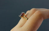 2.5ct Oval Cut Red Garnet 4 Prong Solitaire Engagement Ring 14k Yellow Gold Over