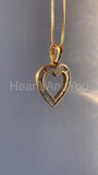 1ct Baguette Simulated Diamond Heart Valentine Pendant 14k Yellow Gold Plated