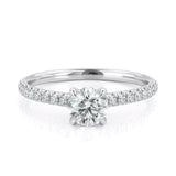 1.3ct Round Cut Diamond Engagement Ring 14k White Gold Finish Accents Solitaire