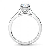 1.6ct Round Cut Diamond Accent Solitaire Engagement Ring 14k White Gold Finish