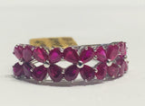 2.7ct Wedding Ring Band Pear Cut Pink Ruby Floral 14k White Gold Finish