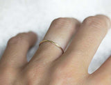 Dainty Twisted Rope Thin Minimalist Wedding Band Ring 14k Yellow Gold Finish