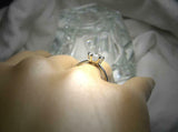 6 Prong Solitaire Engagement Ring 1.5ct Oval Cut Diamond 14k White Gold Finish