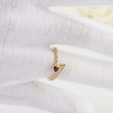 1ct Heart Cut Pink Ruby Engagement Ring Bypass Solitaire 14k Yellow Gold Finish