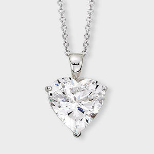 1.5ct Heart Cut Diamond Solitaire Gift Pendant 14k White Gold Finish WITH CHAIN