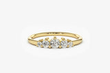 0.45ct Engagement Ring Round Cut Diamond 5 Stone Minimalist 14k Yellow Gold Over