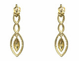 1.3ct Round Cut VVS1D Diamond Stylish Party Dangle Earrings 14k Yellow Gold Over