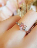 1.5ct Heart Cut Peach Morganite Engagement Ring 14k White Gold Finish Trilogy