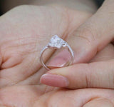 2.5Ct Pear Cut Diamond Twist Shank Halo Engagement Ring 14K White Gold Finish