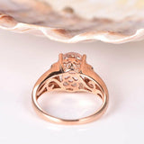 1.4ct Oval Cut Peach Morganite Solitaire Engagement Ring 18k Rose Gold Finish