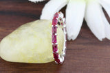 2ct Radiant Cut Pink Ruby Full Eternity Wedding Band Ring 14k White Gold Finish